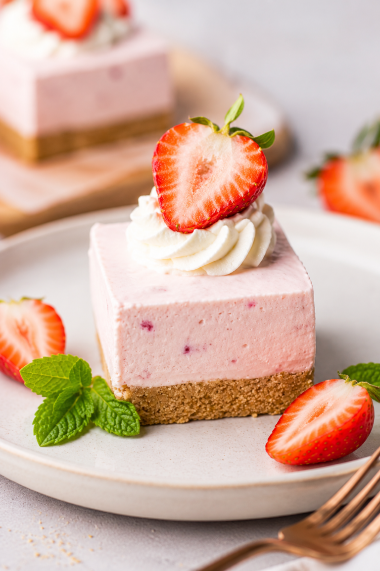No-Bake Strawberry Cheesecake Bars