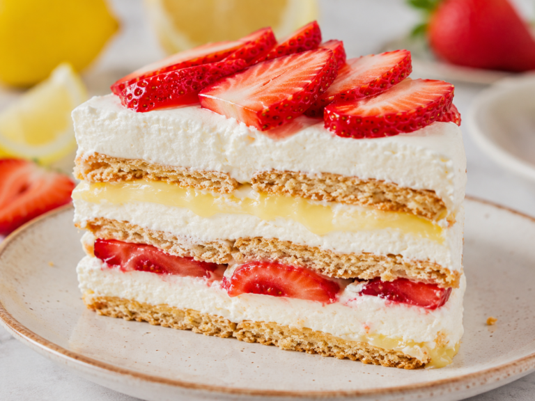 No-Bake Strawberry Lemon Icebox Cake