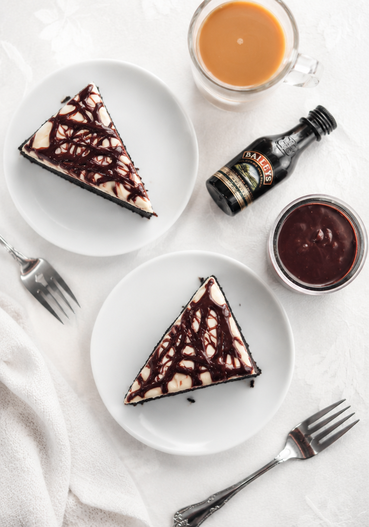 Chocolate Irish cream cake with cream cheese frosting and chocolate ganache