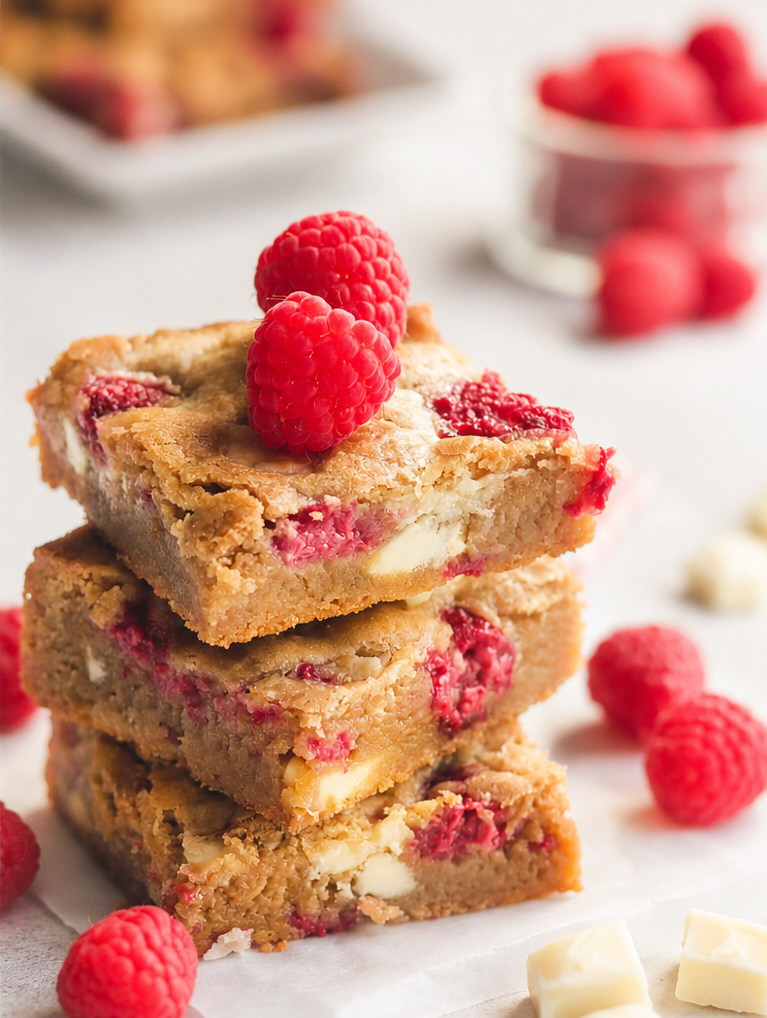 White Chocolate Raspberry Blondies