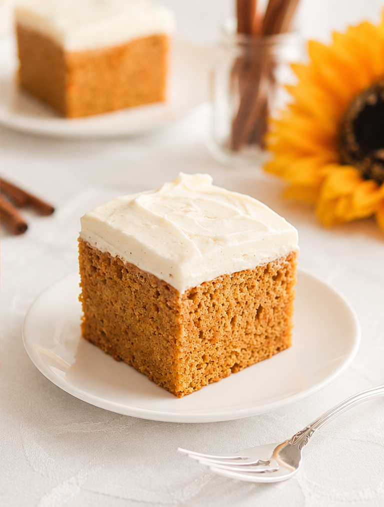 Sweet potato cake with cream cheese frosting and warm spices