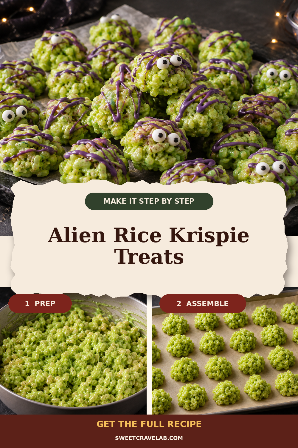 Neon Lime Slime Rice Krispie Treats (No-Bake Halloween)
