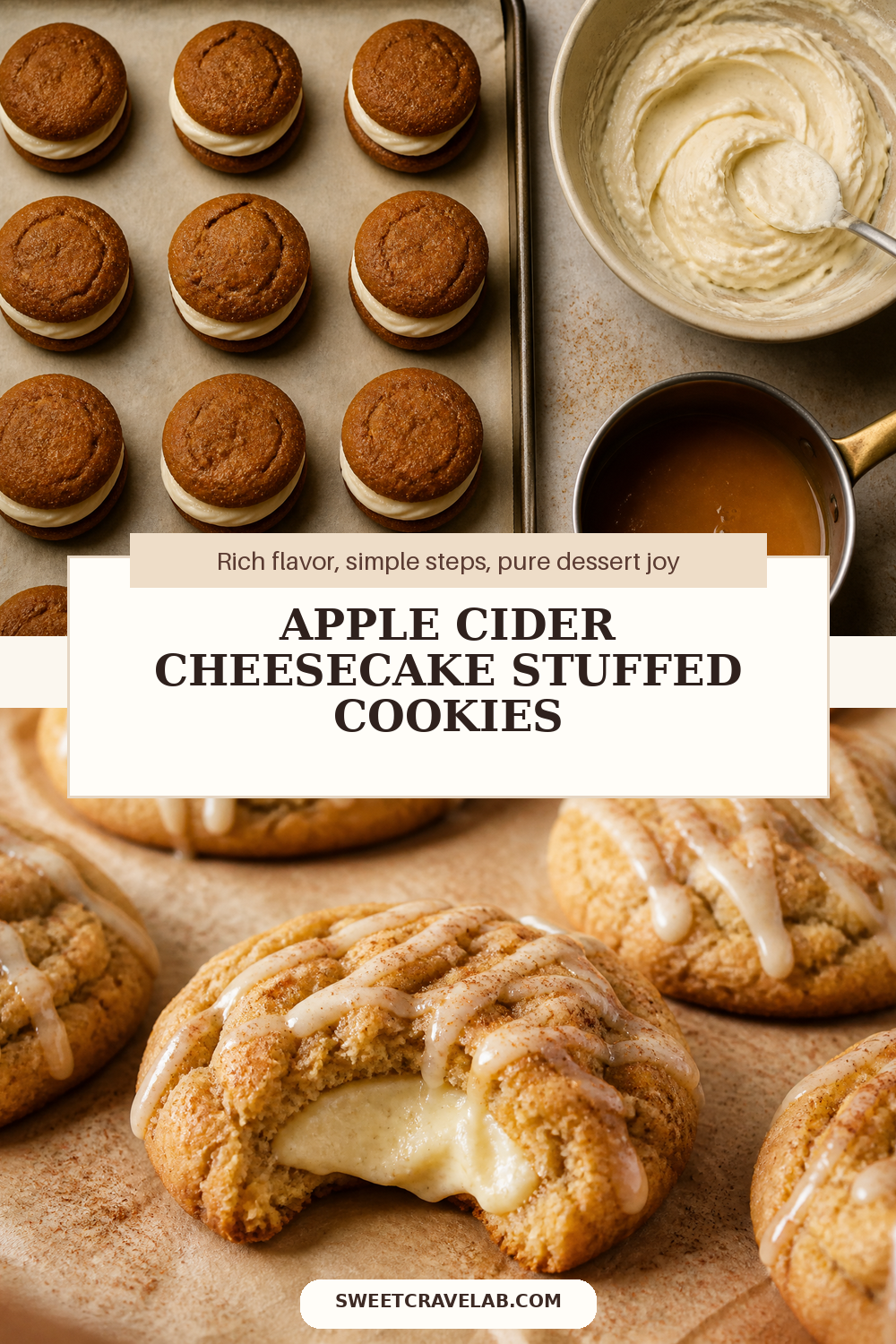 Apple Cider Cheesecake Stuffed Cookies (Soft & Cozy) Recipe