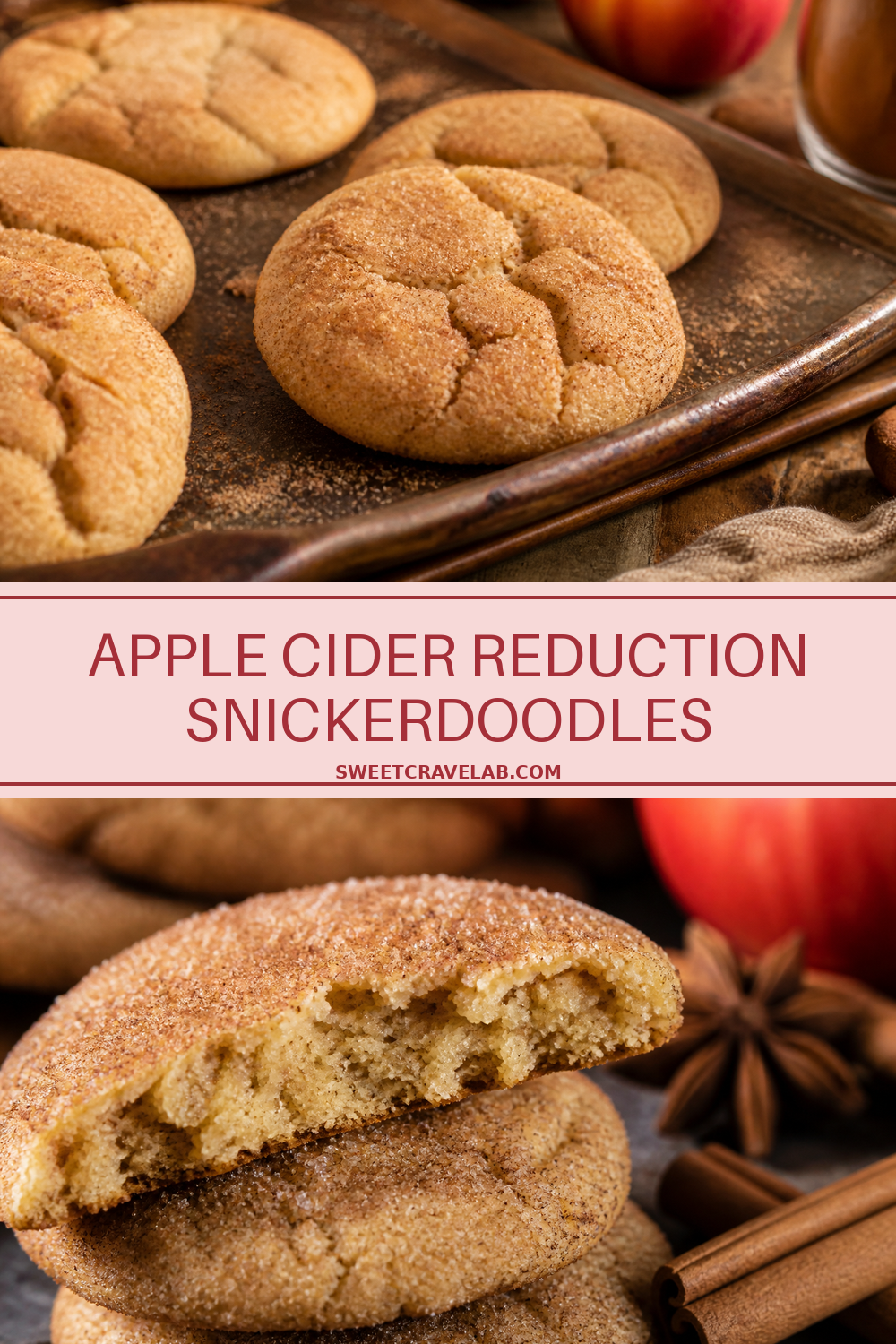 Apple Cider Snickerdoodle Cookies with Reduced Cider
