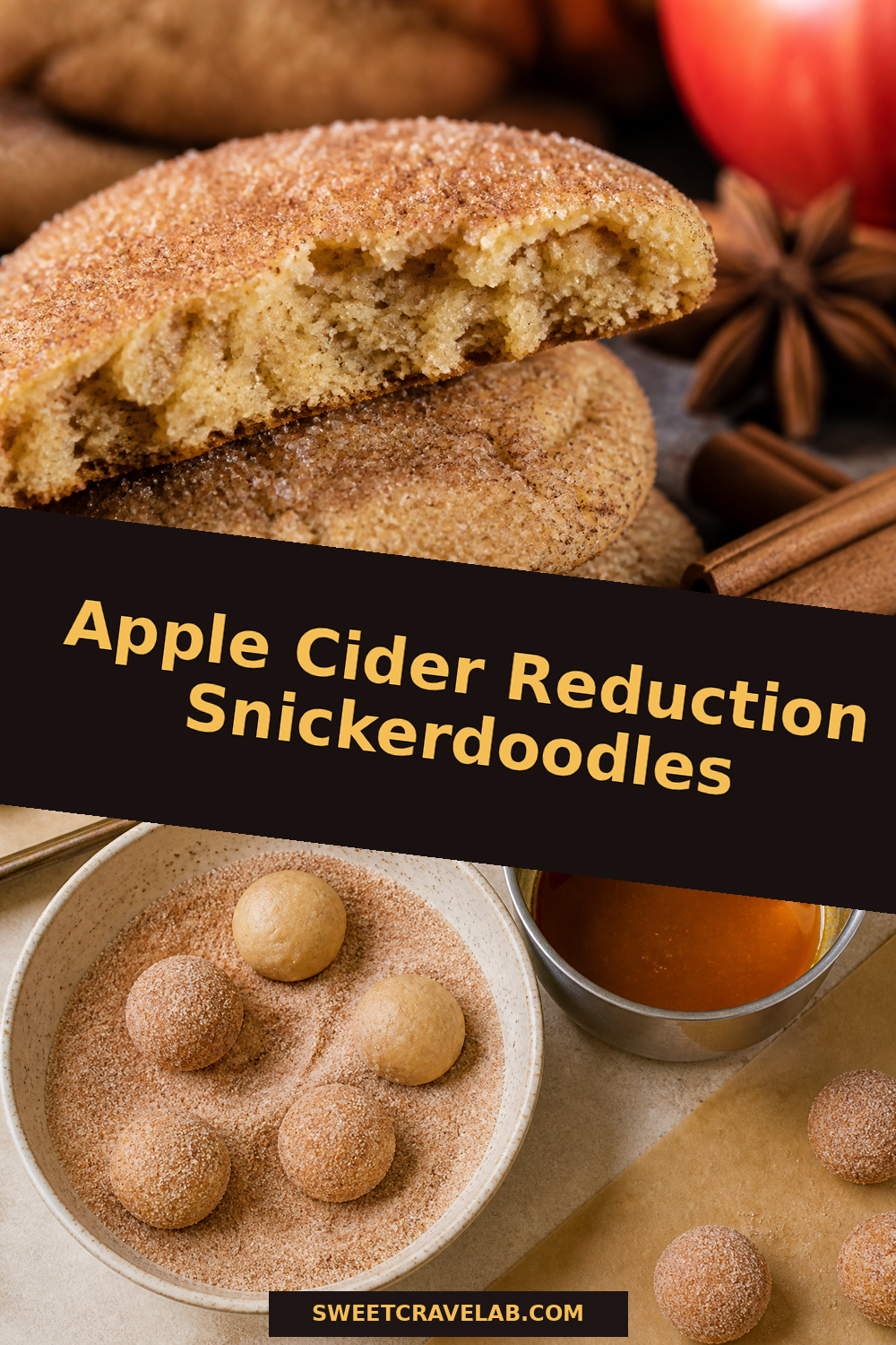 Fall Apple Cider Reduction Snickerdoodles (Cinnamon Sugar)