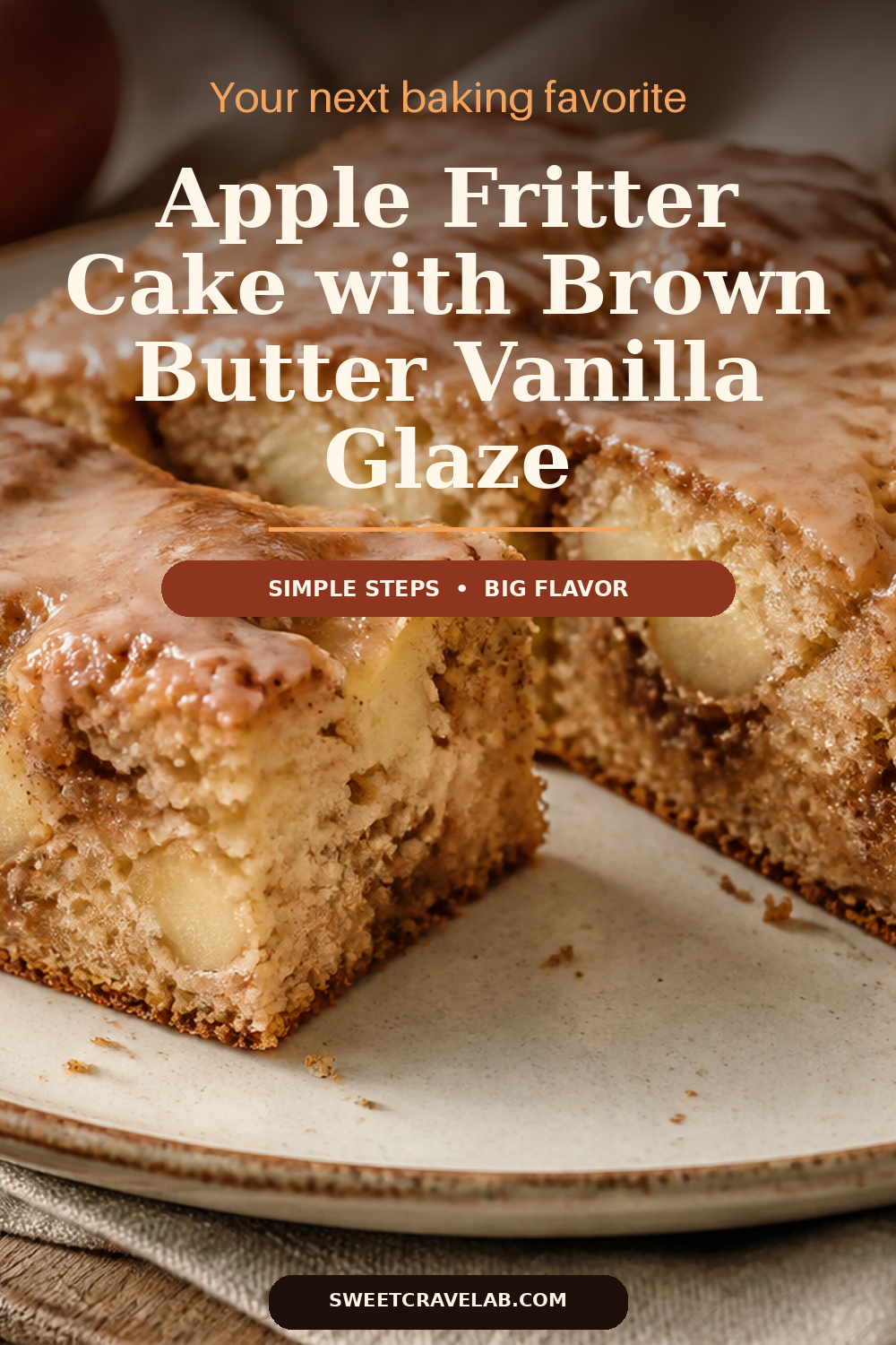 Glazed Apple Fritter Cake: Easy Fall Apple Snack Cake
