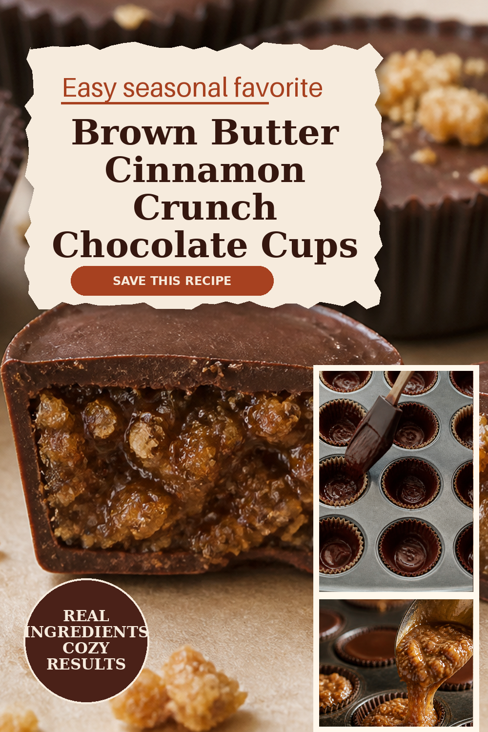 Brown Butter Cinnamon Crunch Chocolate Cups