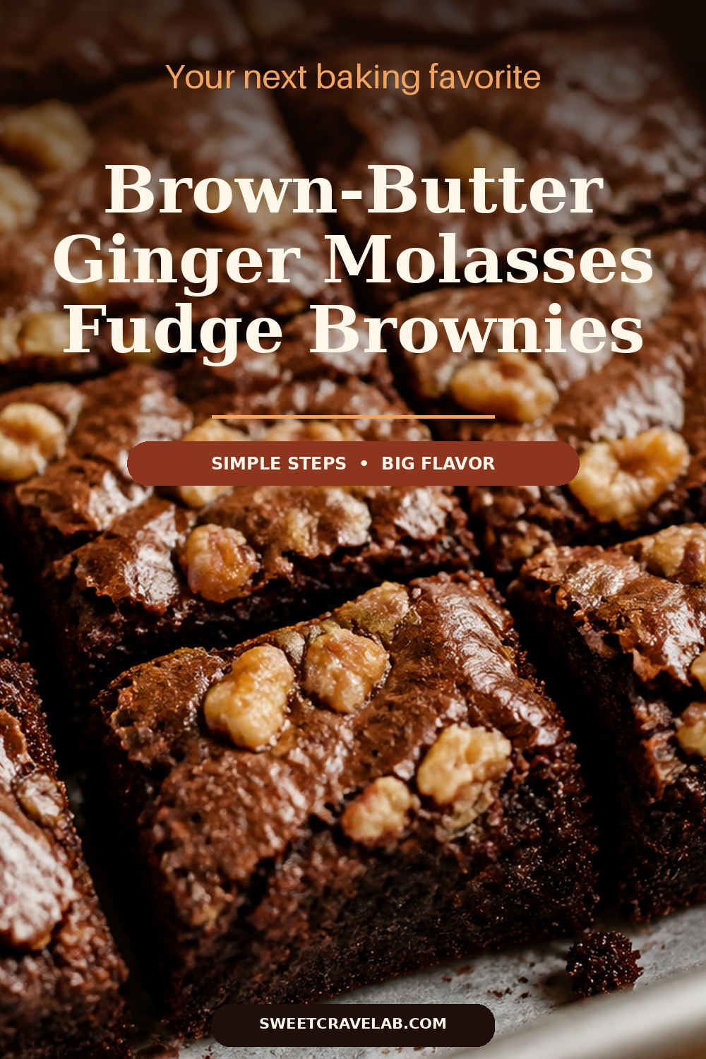 Fudgy Gingerbread-Style Brownies: Molasses + Ginger