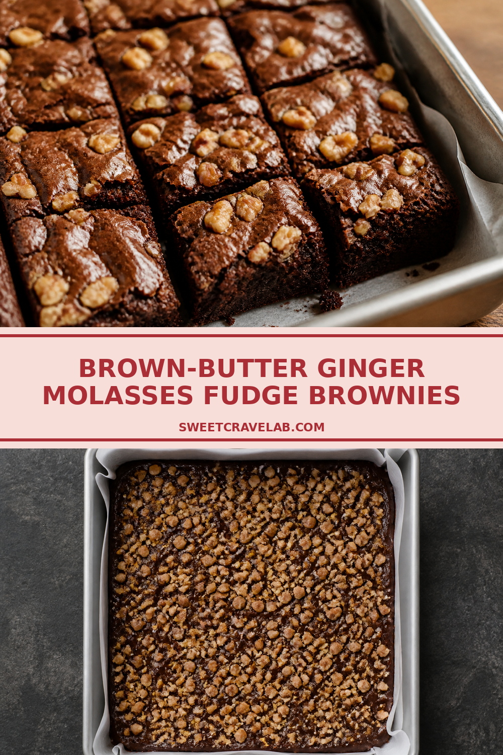 Molasses Spice Bars Like Brownies with Crunchy Walnut Top