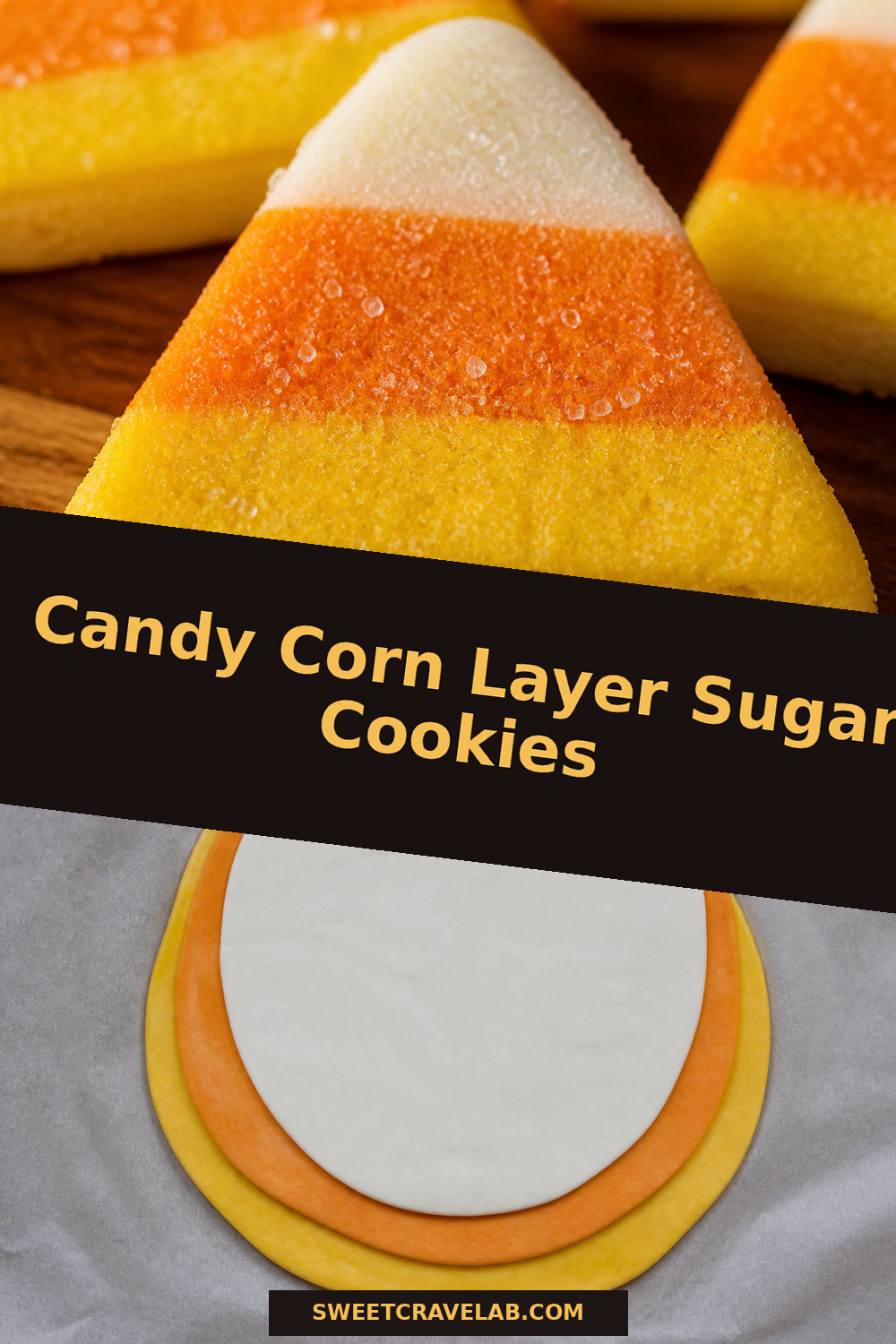 Candy Corn Layer Sugar Cookies (No-Fuss Halloween Treats)