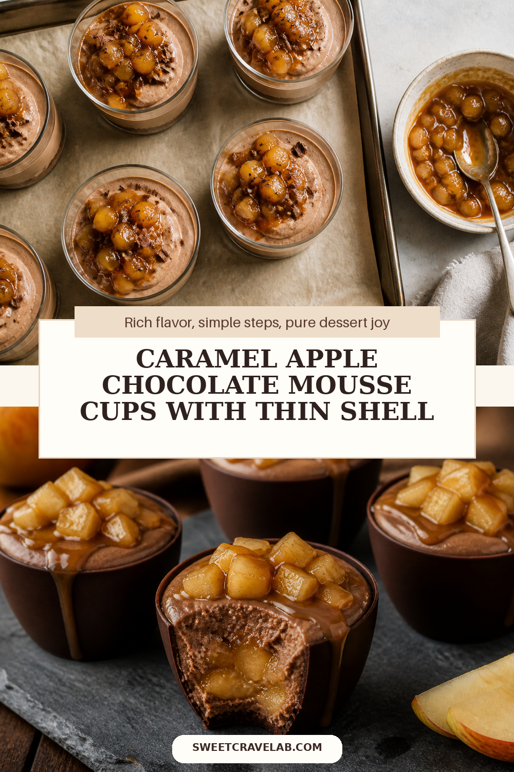 Fall Dessert Cups: Caramel Apple + Chocolate Mousse