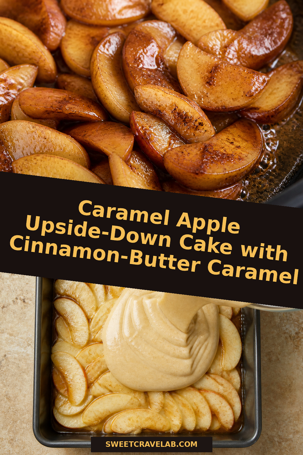Cinnamon Caramel Apple Upside Down Cake (Make-Ahead Friendly)