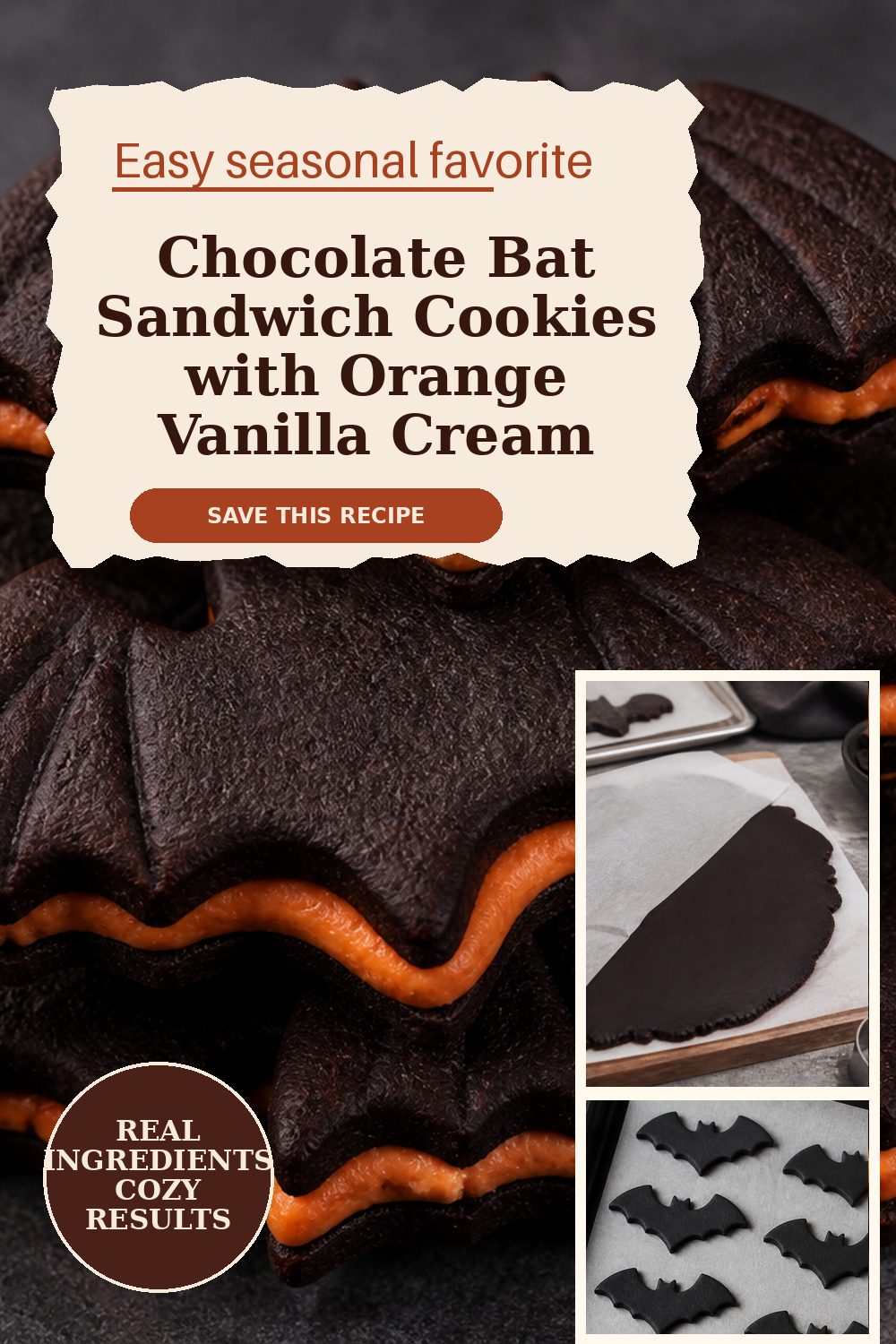 chocolate bat sandwich cookies orange vanilla cream