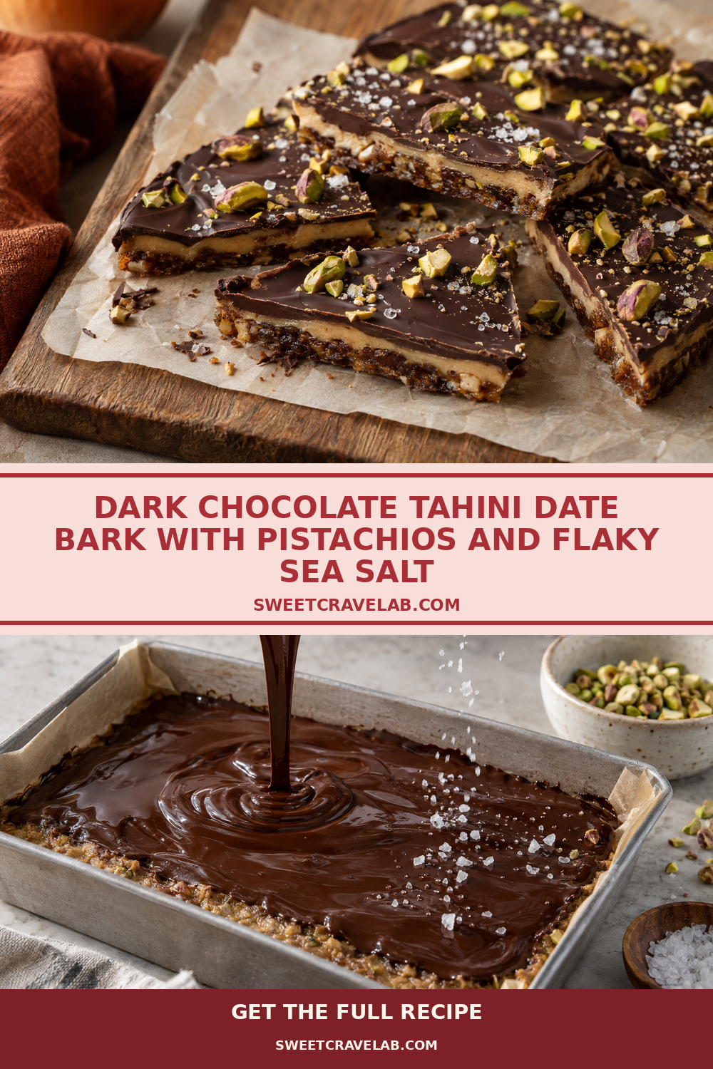 Easy No-Bake Dessert: Tahini Date Bark with Pistachios