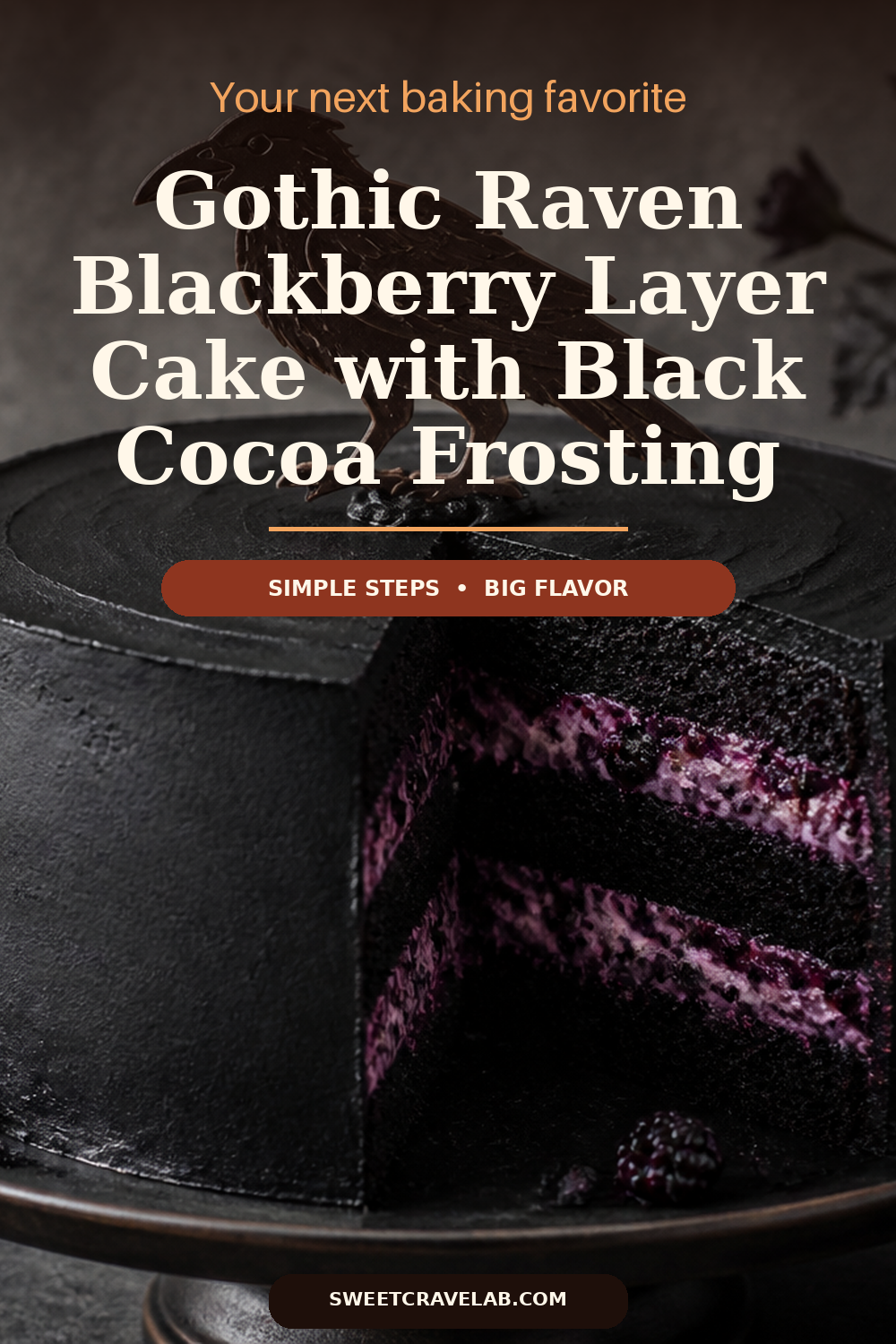 Blackberry Vanilla Layer Cake + Black Cocoa Buttercream