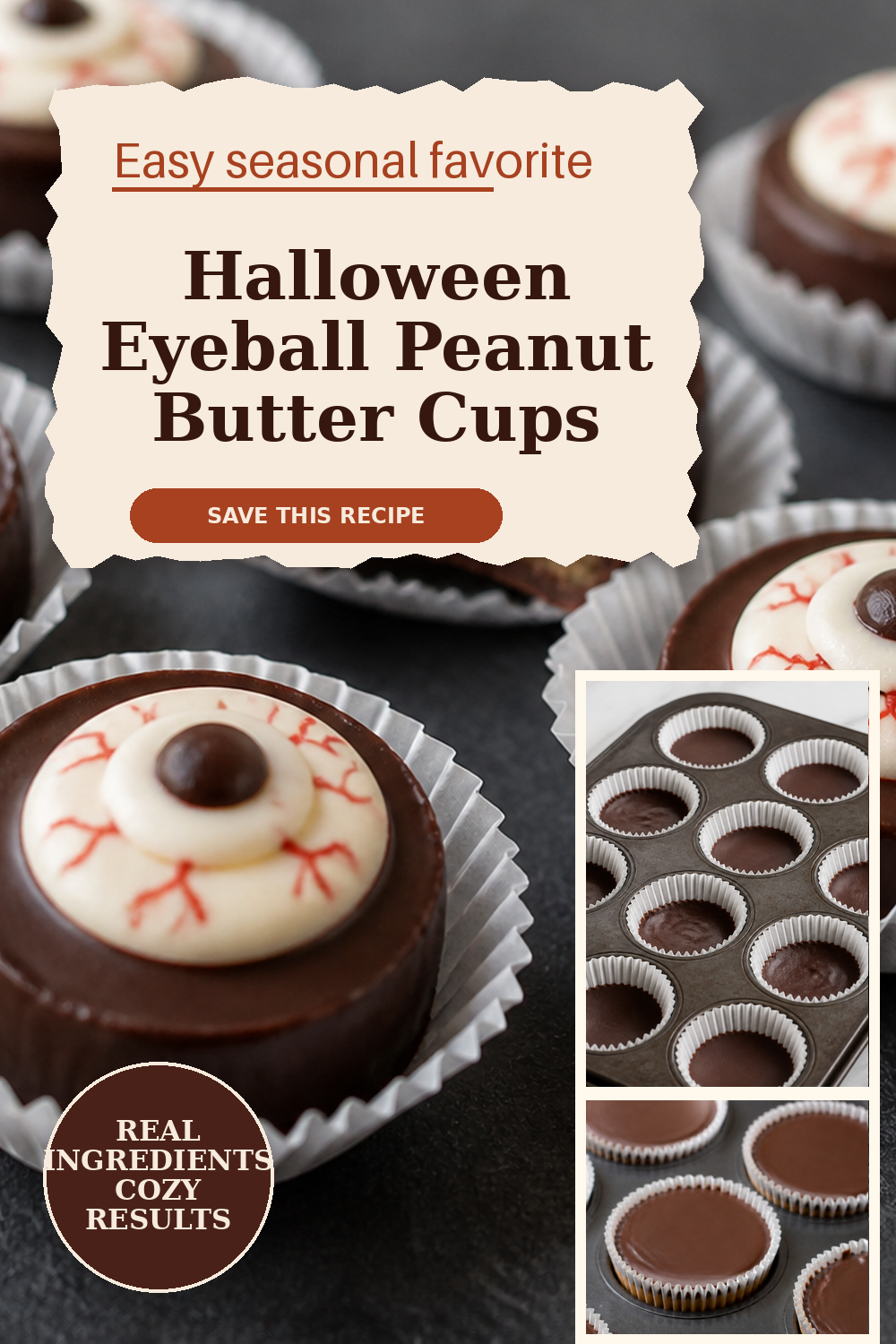 Halloween peanut butter cups: Eyeball chocolate bites
