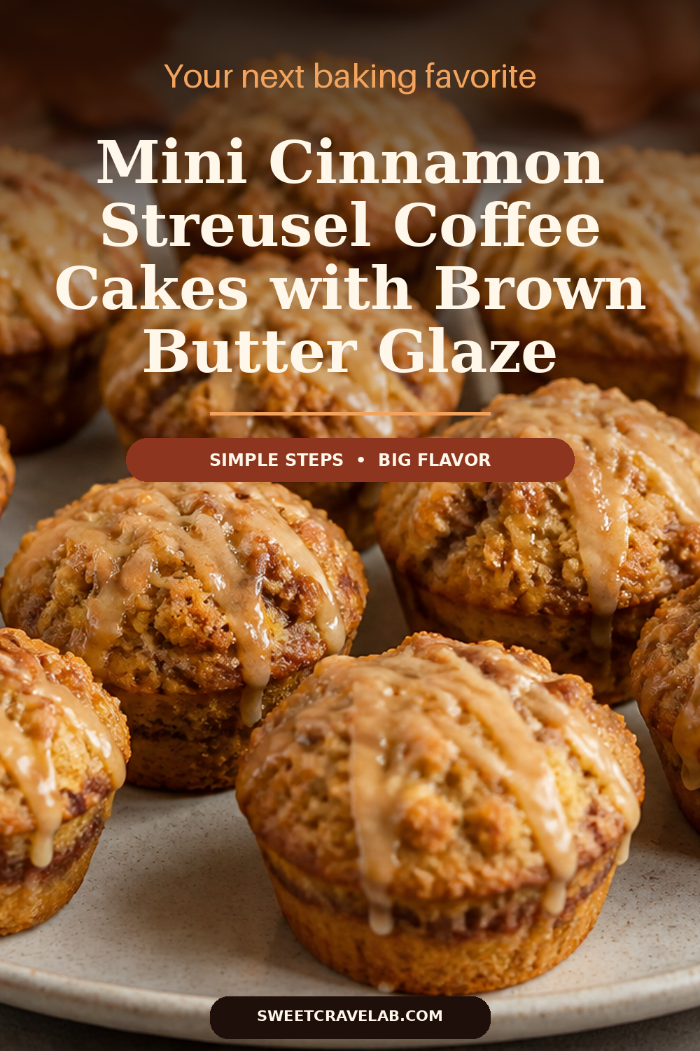 Cinnamon coffee cake muffins with sour cream + streusel ribbon