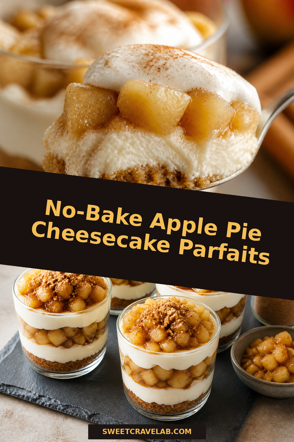 Apple Pie Cheesecake Cups (No Oven Needed)