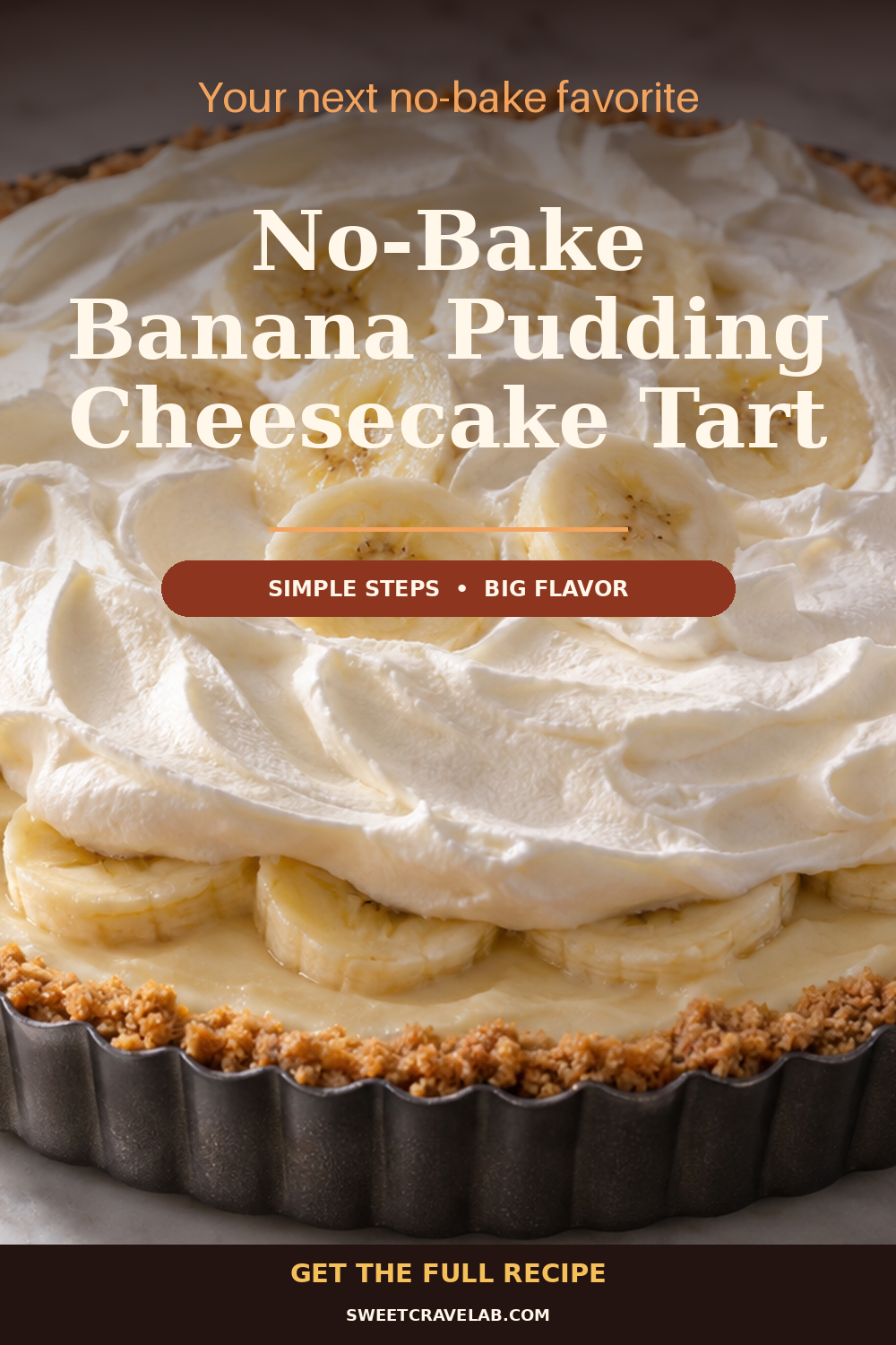 Sliceable No-Bake Banana Pudding Cheesecake Bars (Tart Style)