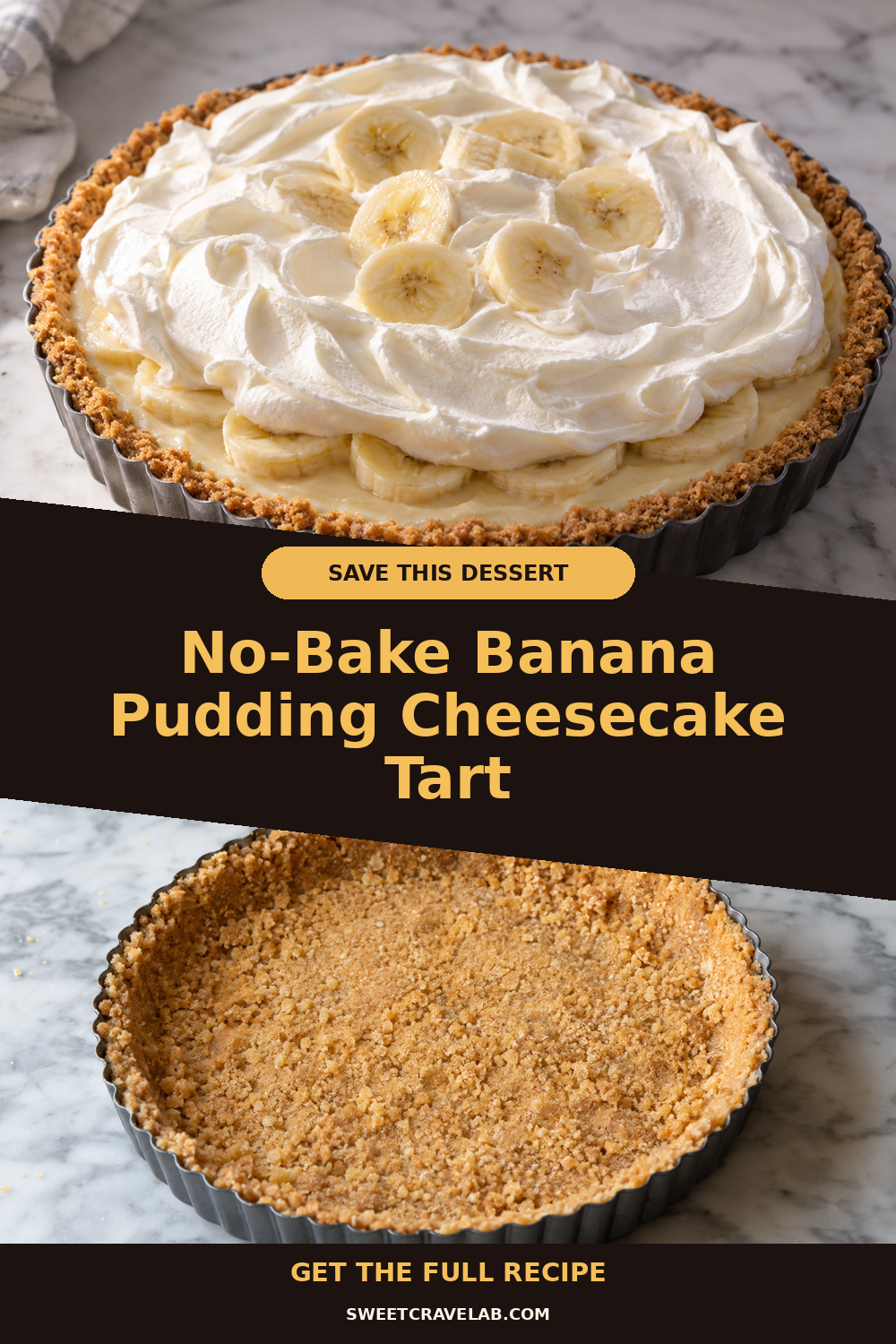 Easy No-Bake Cheesecake Tart: Vanilla Wafer Crust & Bananas