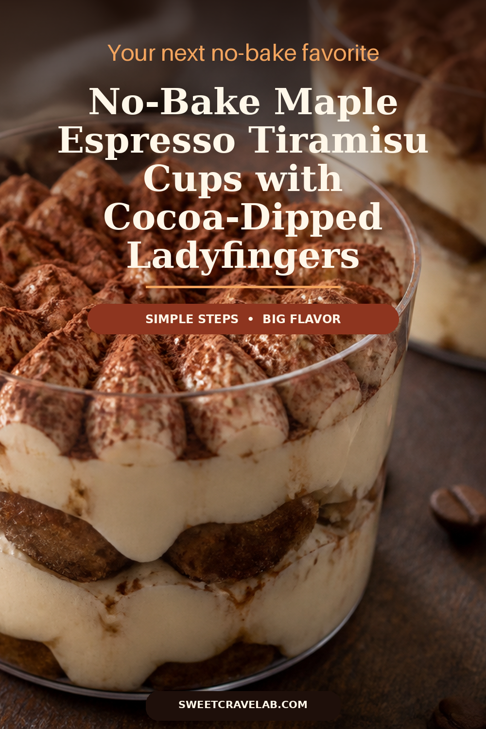 Tiramisu cups no bake: maple mascarpone & espresso dipping