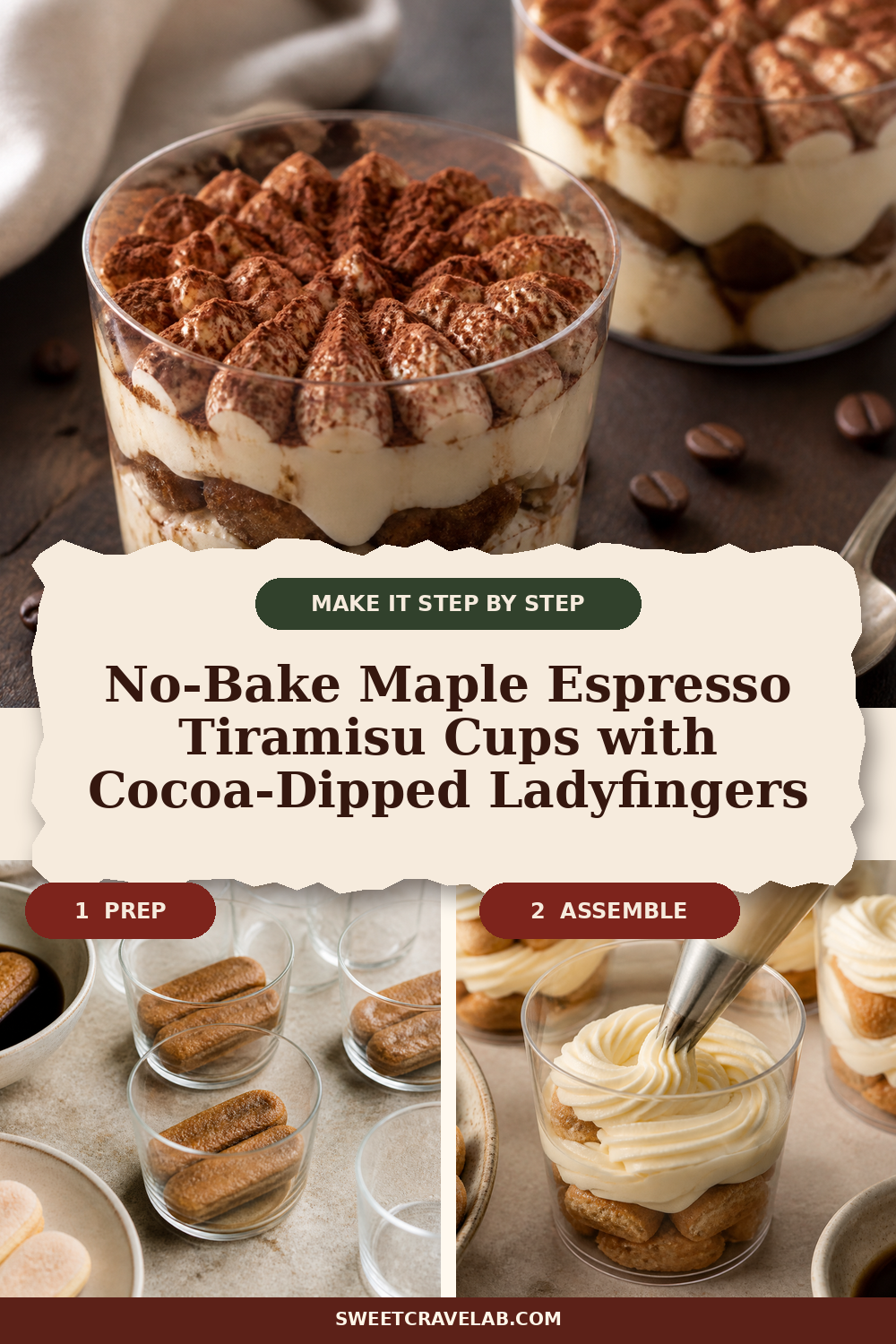 Make ahead maple espresso dessert cups with cocoa topping