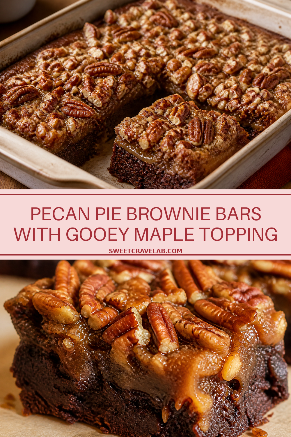 Pecan Pie Brownies: Gooey Maple Caramel Bars