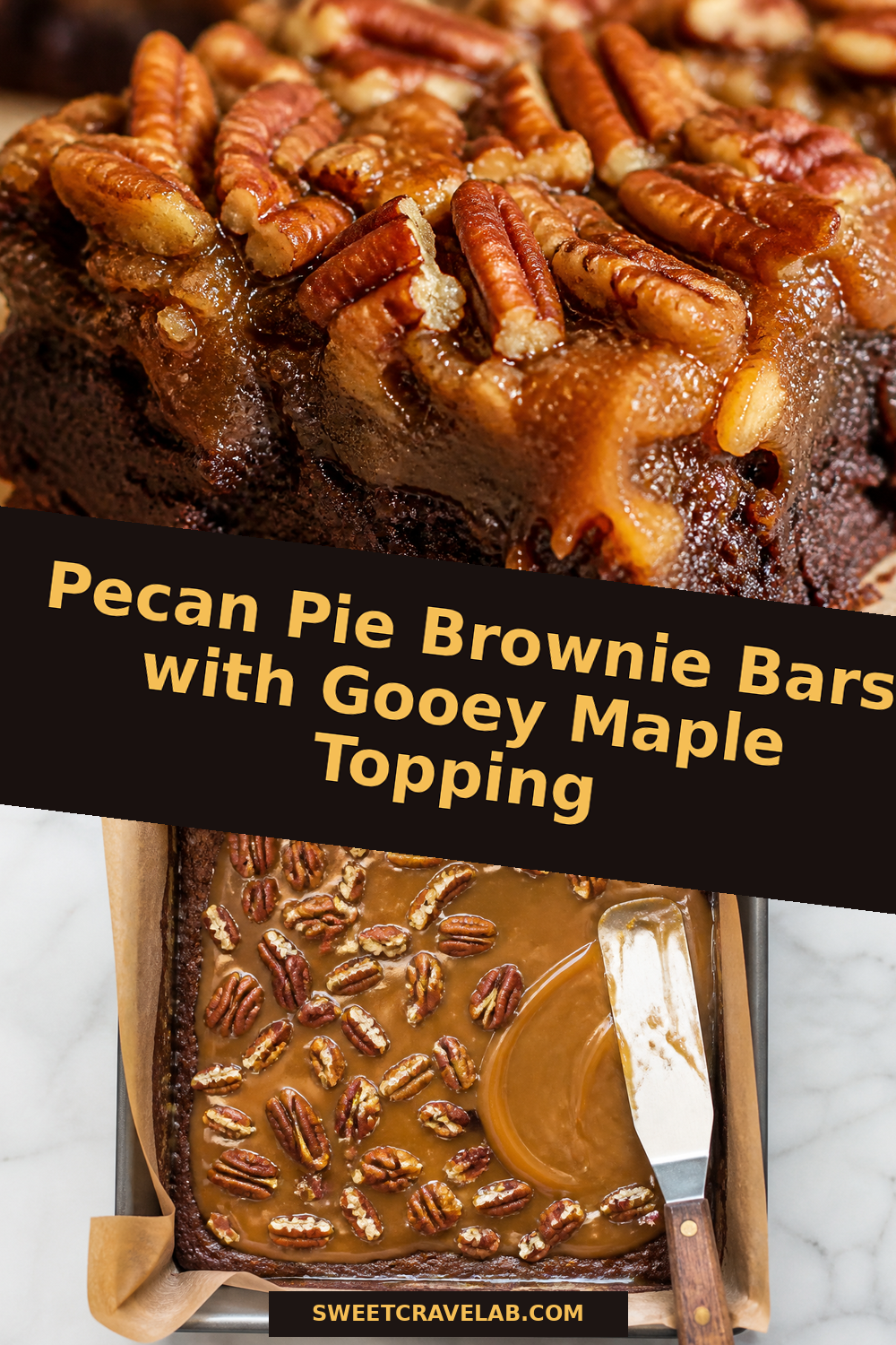 Fudgy Brownie Bars with Pecan Pie Topping