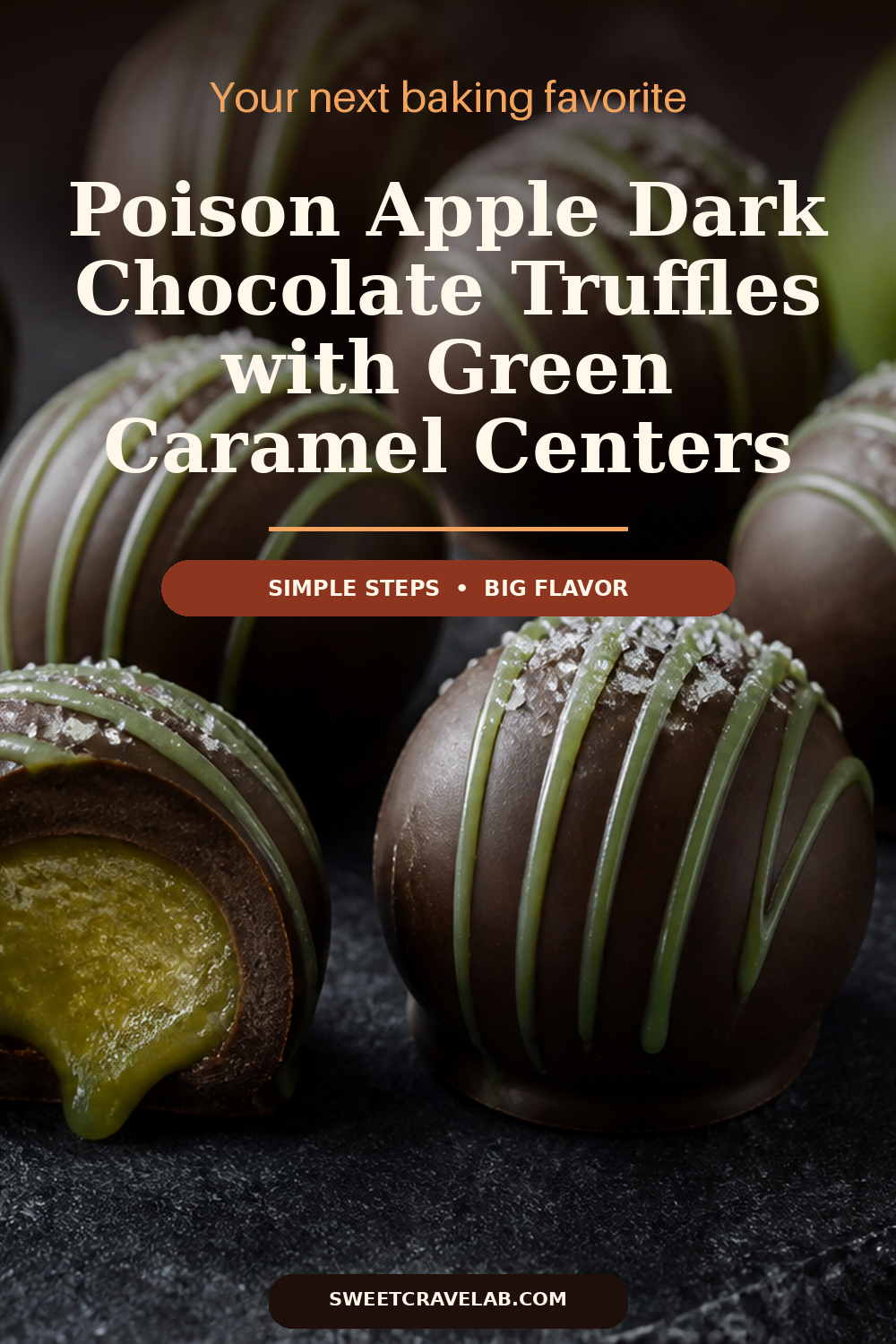 Green Apple Caramel Truffles (Poison Apple) for Halloween Treats