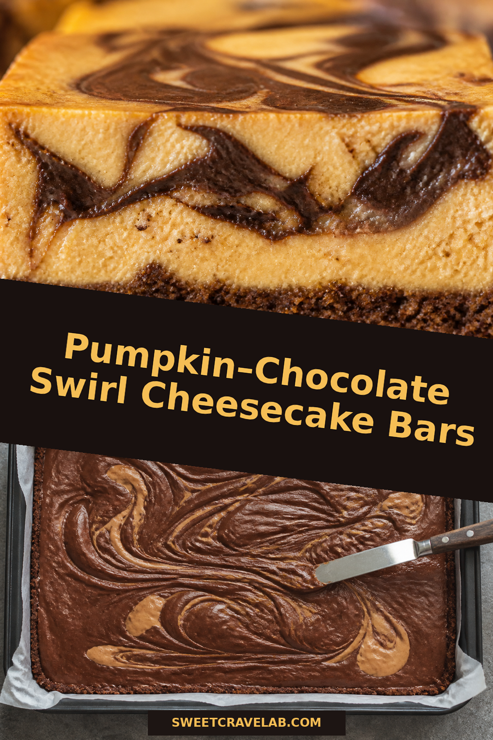 Easy Pumpkin–Chocolate Swirl Cheesecake Bars