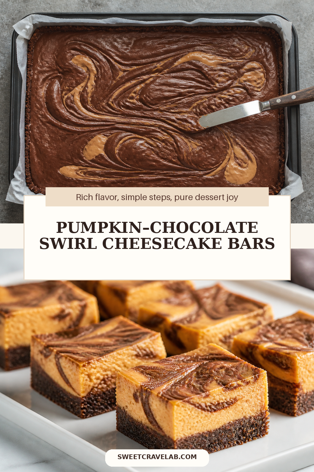 Pumpkin–Chocolate Swirl Cheesecake Bars Recipe