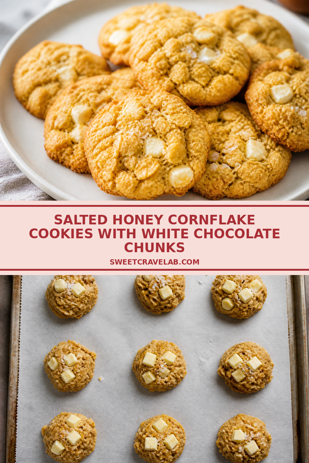 Flaky Sea Salt White Chocolate Cornflake Cookies