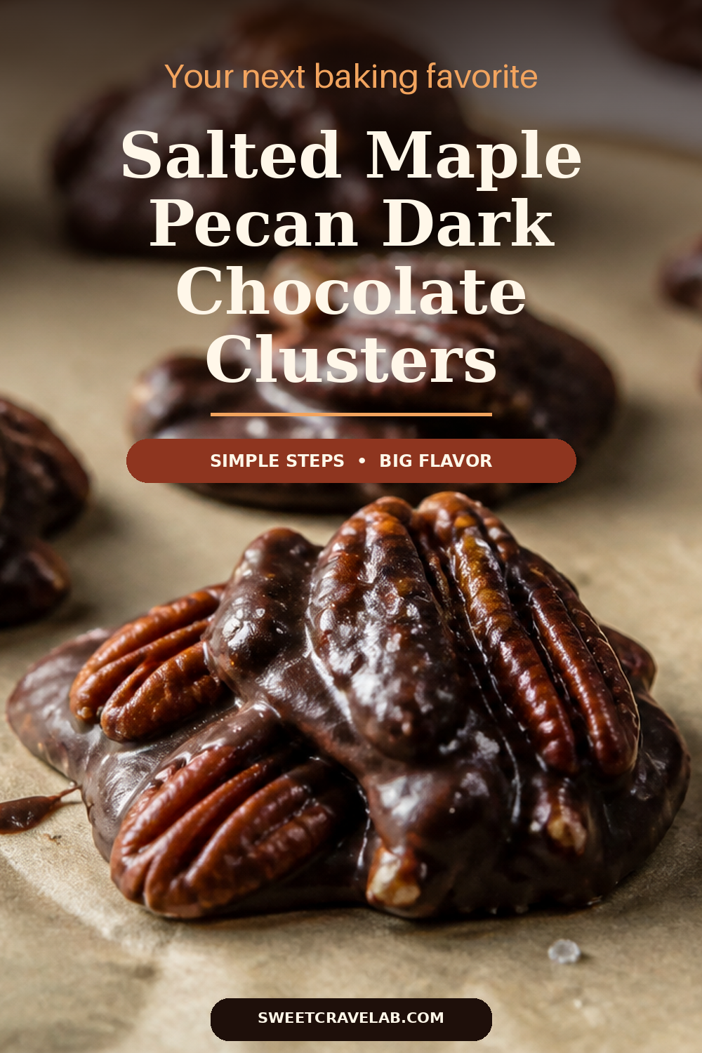 Maple pecan chocolate clusters with sea salt