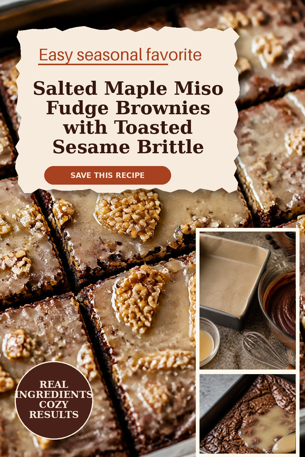 Salted Maple Miso Fudge Brownies + Toasted Sesame Brittle