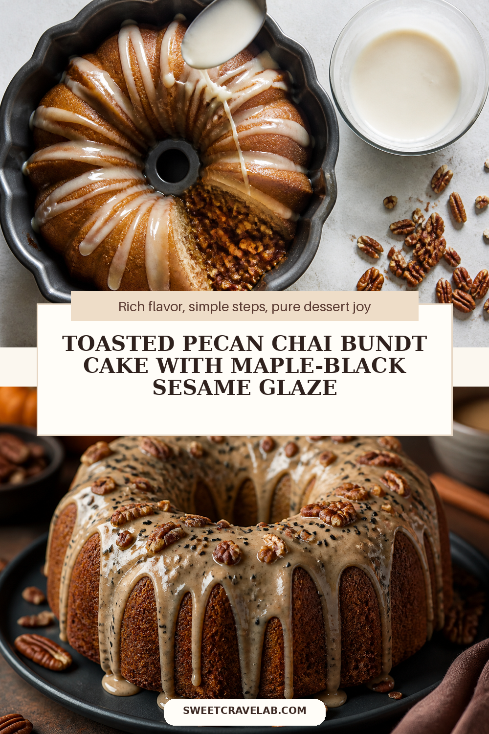 Toasted Pecan Streusel Chai Bundt Cake (No Pumpkin)