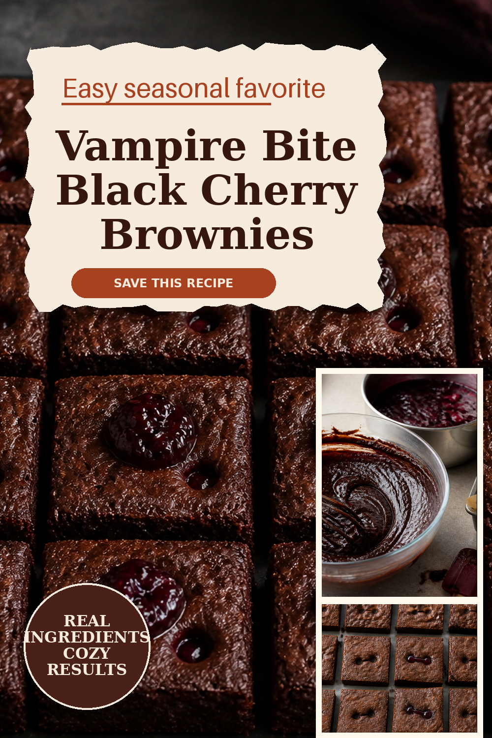 Vampire Brownies with Black Cherry Bite Marks
