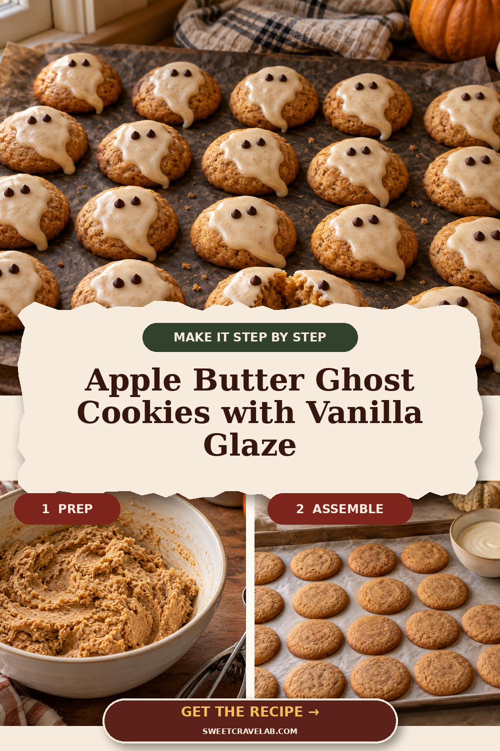 Easy Vanilla-Glazed Ghost Cookies