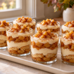 No-bake apple cider tiramisu cups with cinnamon apples