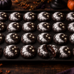 Halloween moon crinkle cookies with vanilla stars