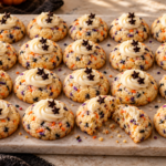 Halloween sprinkle cake cookies with vanilla frosting