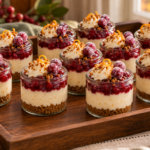 No-bake cranberry orange cheesecake jars for Thanksgiving