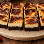 Basque cheesecake brownies with a caramelized top