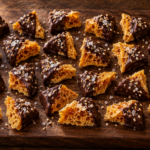 Chocolate-covered chai honeycomb candy pieces