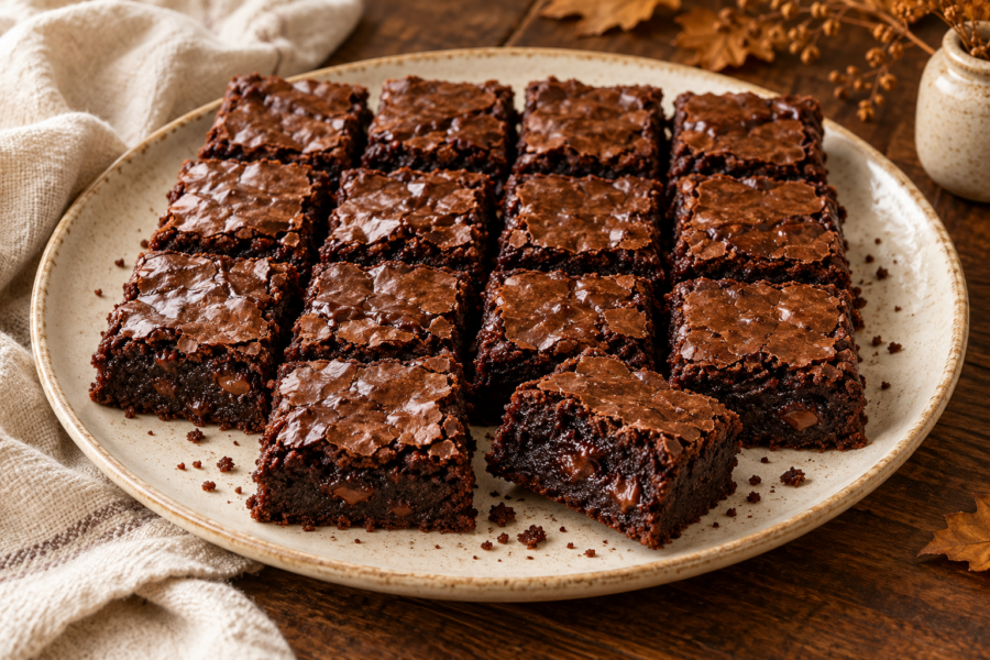Sourdough discard brownies with malted chocolate