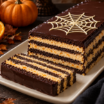 Halloween chocolate orange icebox cake with ganache web