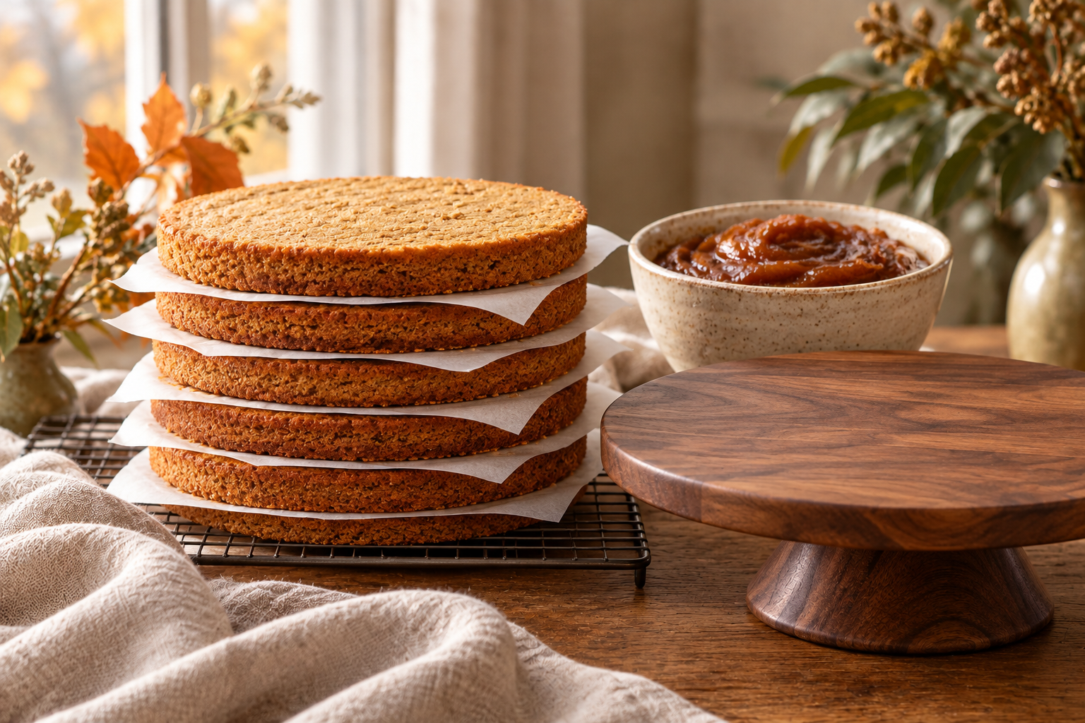 Thanksgiving apple butter stack cake layers and filling