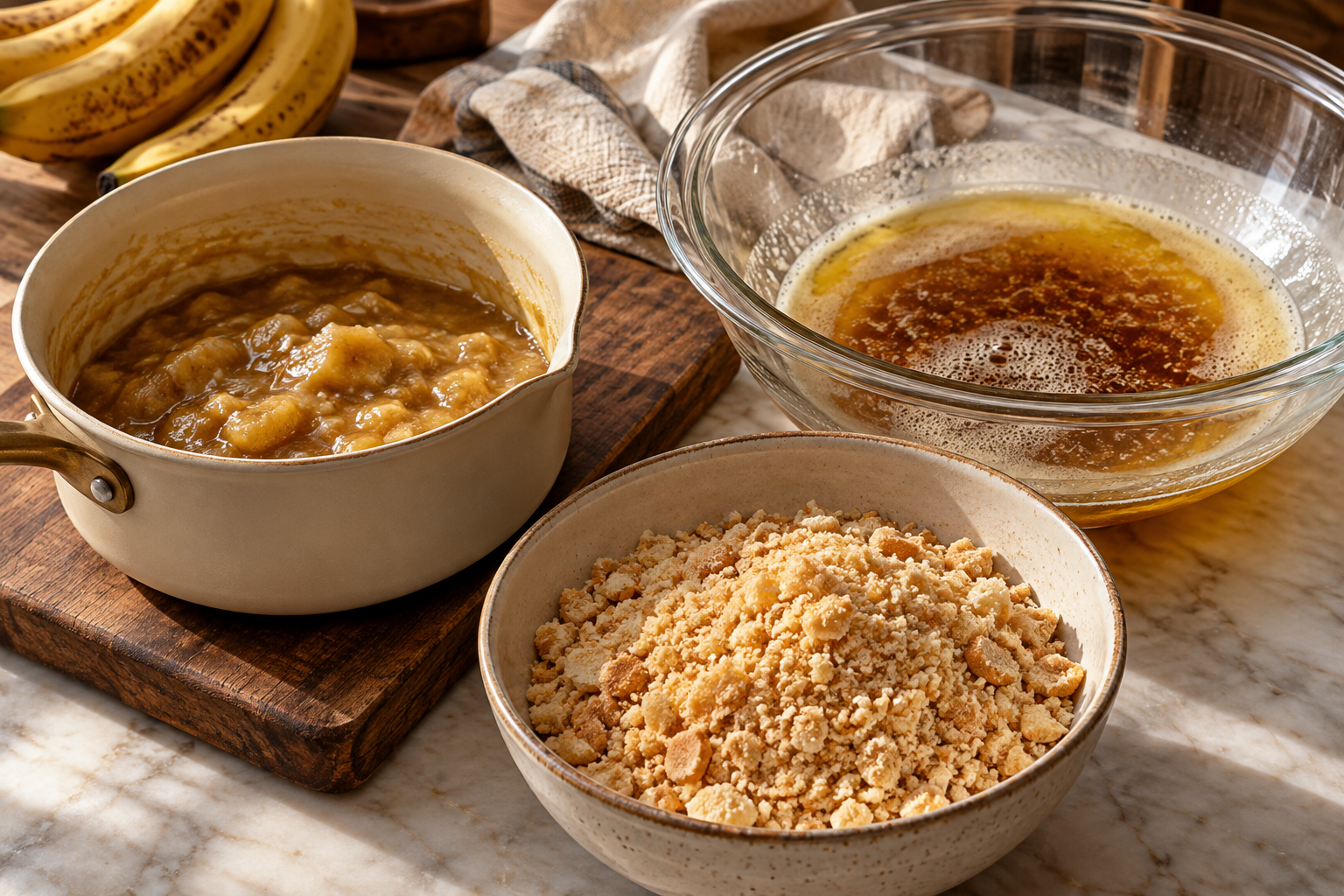 Reduced banana and brown butter for banana pudding cookies