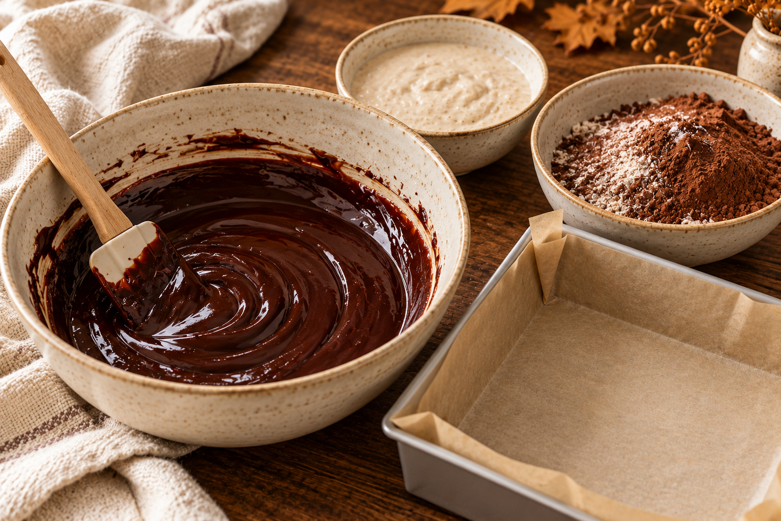 Sourdough discard and melted chocolate for brownies