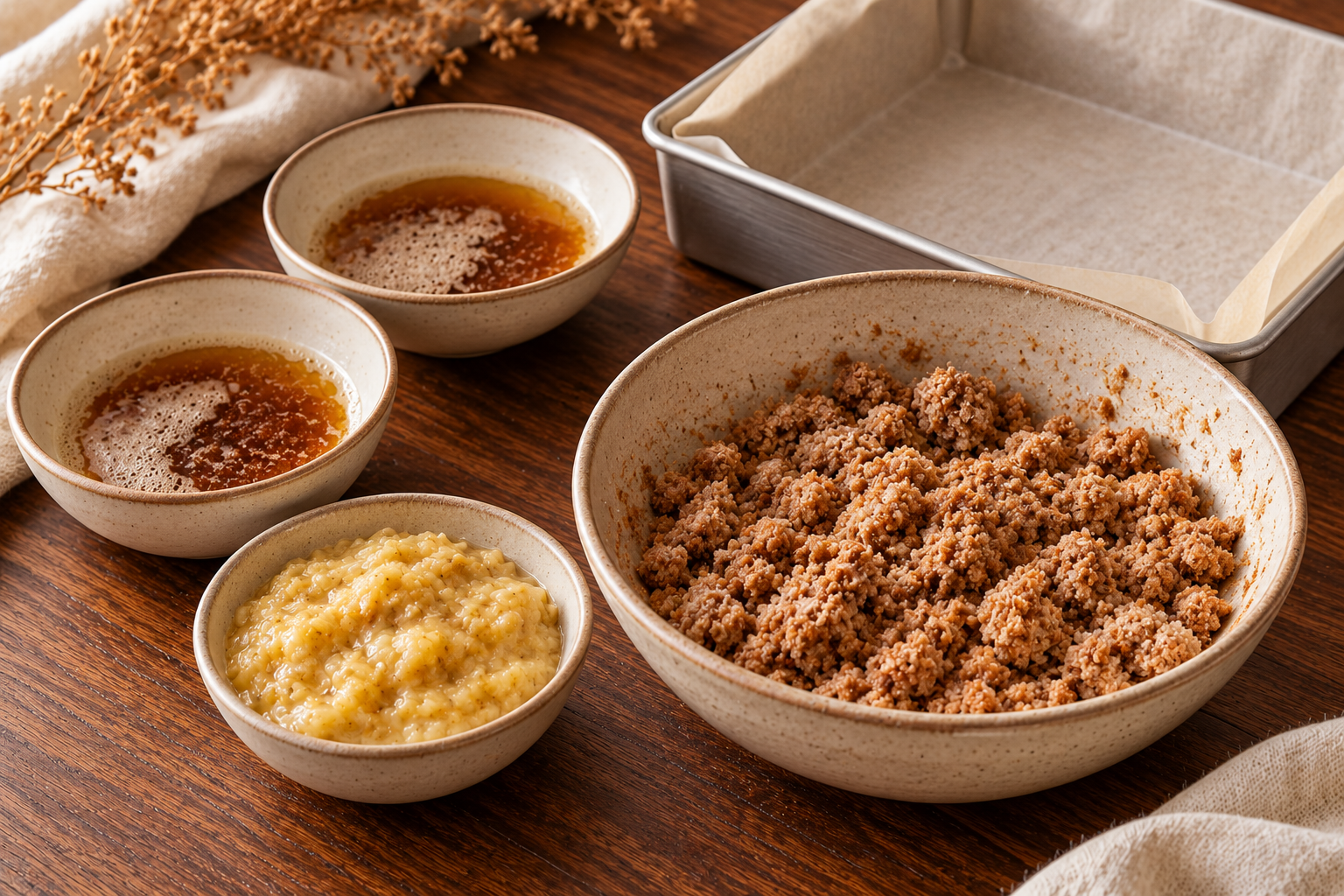 Brown butter banana and cinnamon crumb ingredients