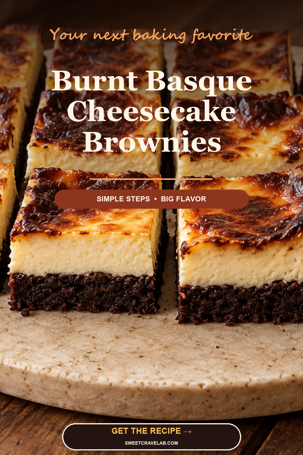 Burnt Basque Cheesecake Brownie Bars
